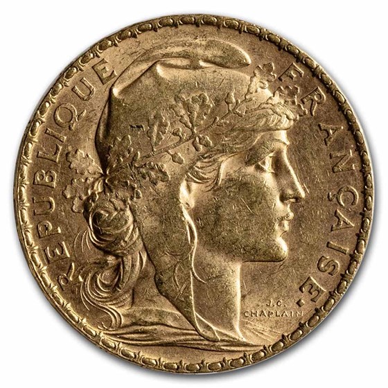 1904 France Gold 20 Francs Rooster AU 1904 France Gold 20 Francs Rooster AU