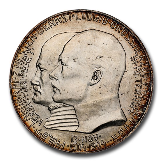 1904 Germany Silver 5 Mark PF-66 Cameo NGC (Hesse) 1904 Germany Silver 5 Mark PF-66 Cameo NGC (Hesse)