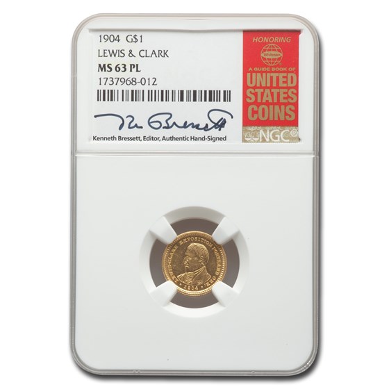 1904 Gold $1.00 Lewis & Clark MS-63 NGC (PL) 1904 Gold $1.00 Lewis & Clark MS-63 NGC (PL)