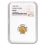 1904 Gold $1.00 Lewis & Clark MS-64 NGC