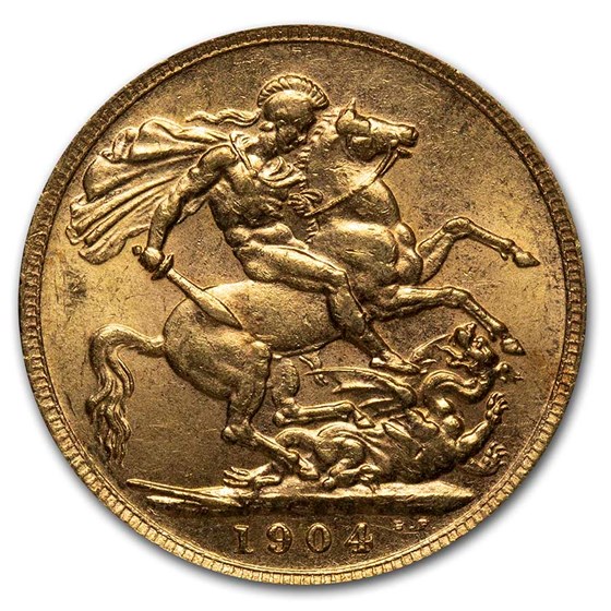 1904 Great Britain Gold Sovereign Edward VII BU