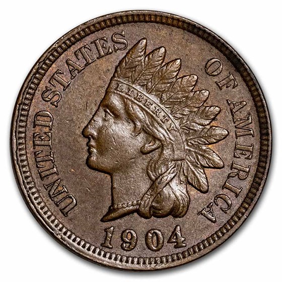 1904 Indian Head Cent AU 1904 Indian Head Cent AU