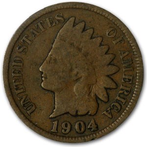 1904 Indian Head Cent Good+ 1904 Indian Head Cent Good+