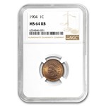 1904 Indian Head Cent MS-64 NGC (Red/Brown)