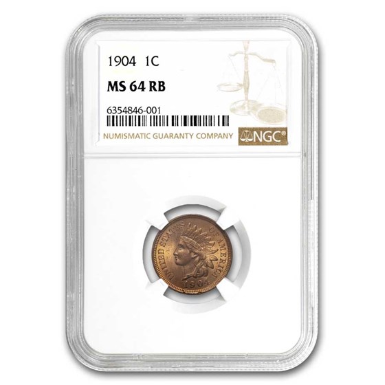 1904 Indian Head Cent MS-64 NGC (Red/Brown) 1904 Indian Head Cent MS-64 NGC (Red/Brown)