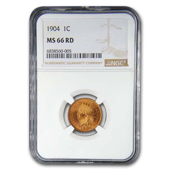1904 Indian Head Cent MS-66 NGC (Red) 1904 Indian Head Cent MS-66 NGC (Red)