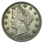 1904 Liberty Head V Nickel AU