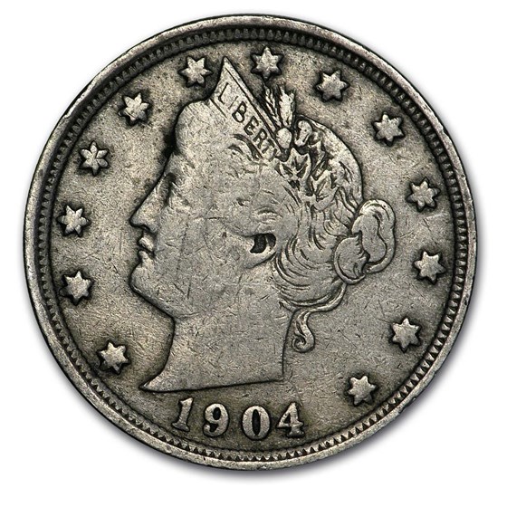 1904 Liberty Head V Nickel Fine