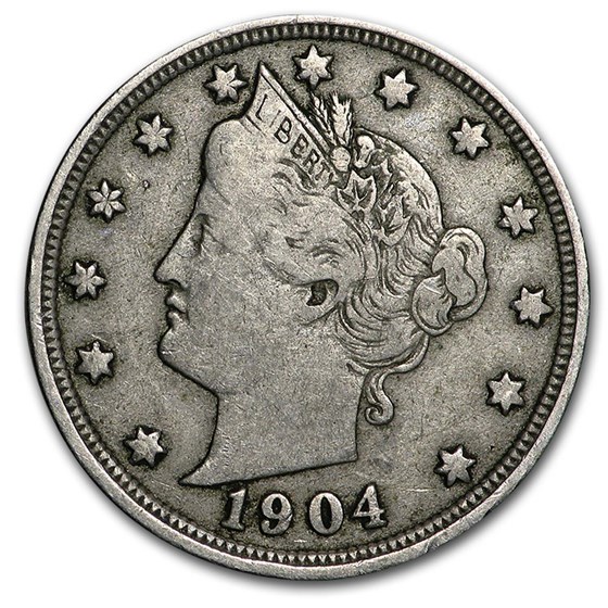 1904 Liberty Head V Nickel VF