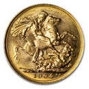 1904-M Australia Gold Sovereign Edward VII BU