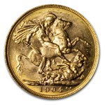 1904-M Australia Gold Sovereign Edward VII BU