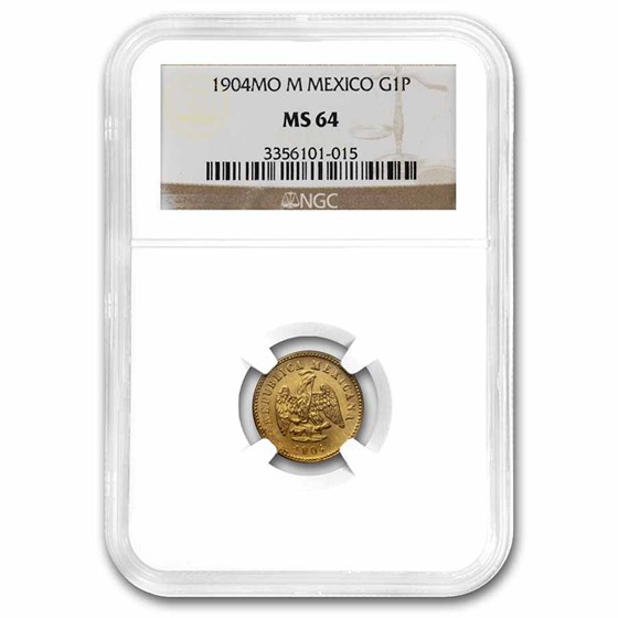 1904 Mo M Mexico Gold Peso MS-64 NGC
