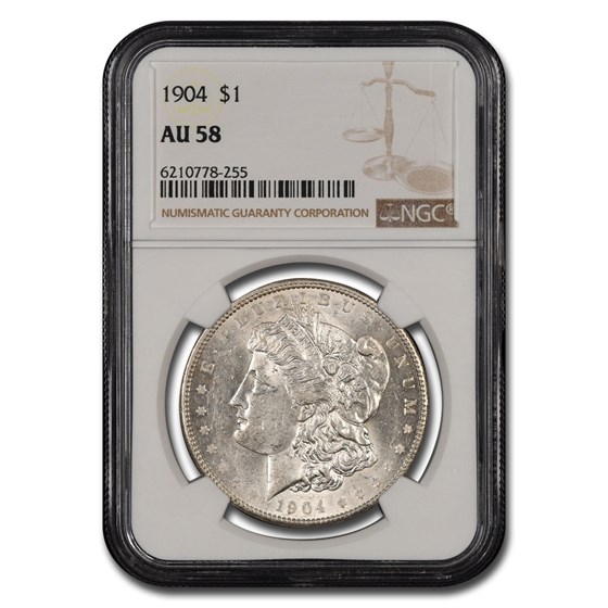 1904 Morgan Dollar AU-58 NGC 1904 Morgan Dollar AU-58 NGC