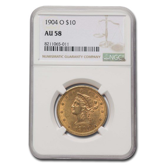 1904-O $10 Liberty Gold Eagle AU-58 NGC 1904-O $10 Liberty Gold Eagle AU-58 NGC