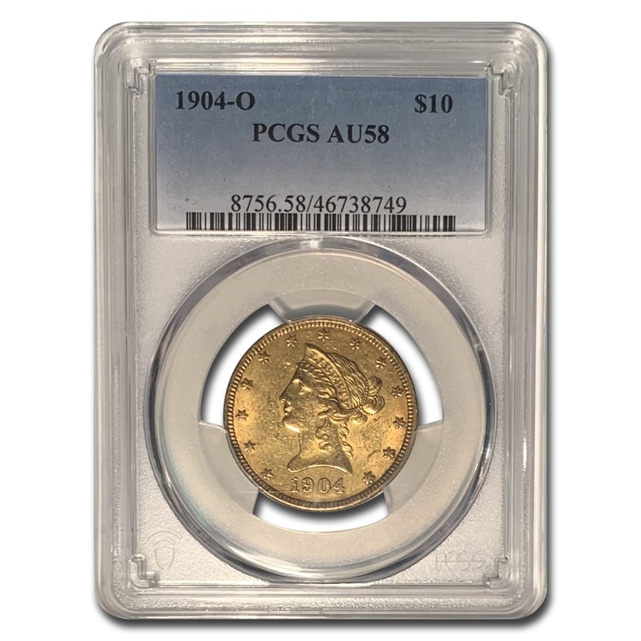 1904-O $10 Liberty Gold Eagle AU-58 PCGS