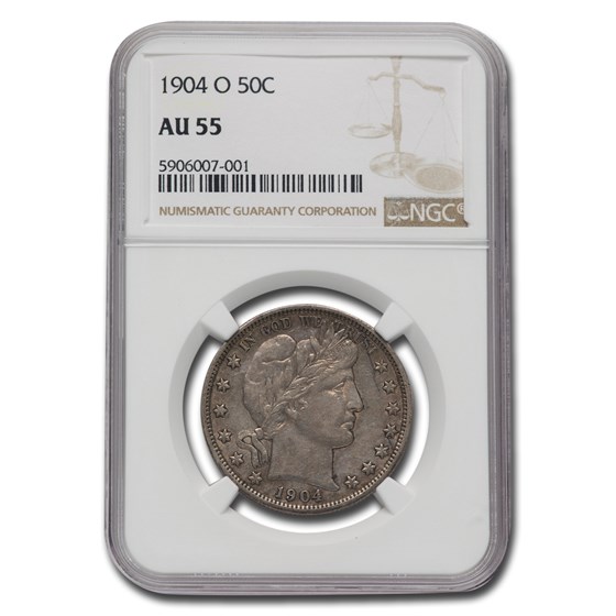 1904-O Barber Half Dollar AU-55 NGC 1904-O Barber Half Dollar AU-55 NGC