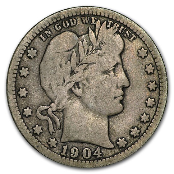 1904-O Barber Quarter Fine 1904-O Barber Quarter Fine