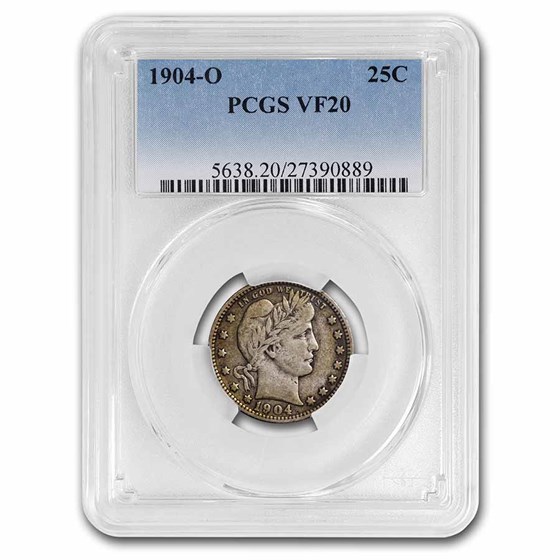 1904-O Barber Quarter VF-20 PCGS 1904-O Barber Quarter VF-20 PCGS