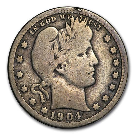 1904-O Barber Quarter VG 1904-O Barber Quarter VG