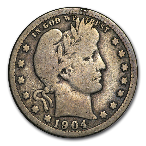 1904-O Barber Quarter VG 1904-O Barber Quarter VG