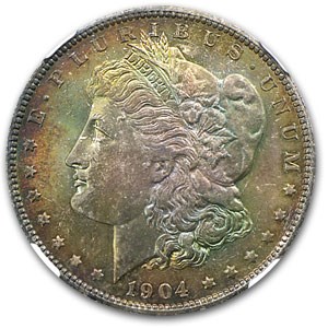 1904-O Morgan Dollar MS-64 NGC (Full Obv Toning) 1904-O Morgan Dollar MS-64 NGC (Full Obv Toning)