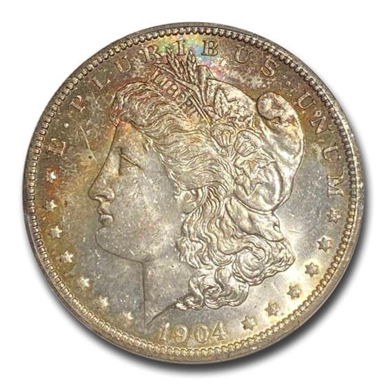 1904-O Morgan Dollar MS-64 PCGS (Brilliant Toning Obv & Rev) 1904-O Morgan Dollar MS-64 PCGS (Brilliant Toning Obv & Rev)