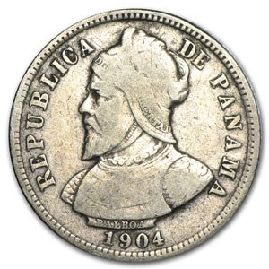 1904 Panama Silver 10 Centesimos Fine+ 1904 Panama Silver 10 Centesimos Fine+