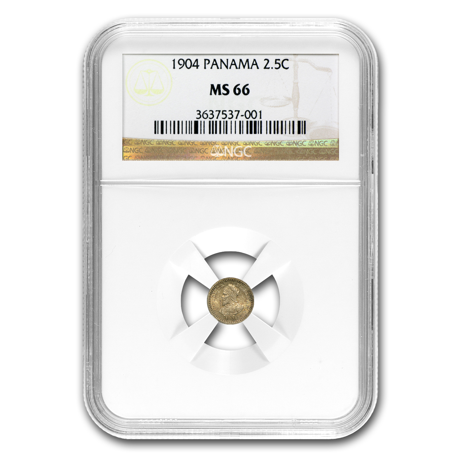 Buy 1904 Panama Silver 2.5 Centesimos Panama Pill MS-66 NGC