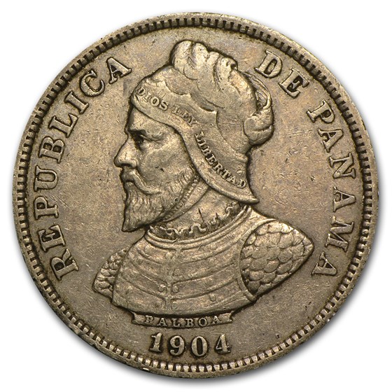 1904 Panama Silver 25 Centesimos XF 1904 Panama Silver 25 Centesimos XF