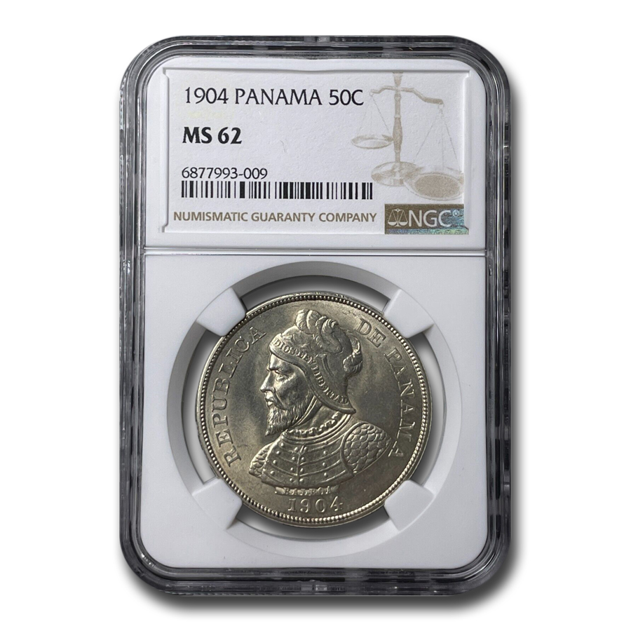 1904 Panama Silver 50 Centesimos MS-62 NGC