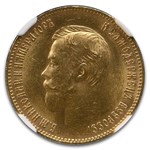 1904 Russia Gold 10 Roubles Nicholas II MS-63 NGC