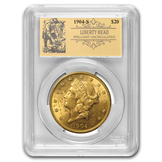 1904-S $20 Liberty Gold Double Eagle BU PCGS (Prospector Label) 1904-S $20 Liberty Gold Double Eagle BU PCGS (Prospector Label)