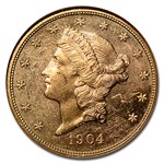 1904-S $20 Liberty Gold Double Eagle MS-61 NGC (PL)