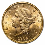 1904-S $20 Liberty Gold Double Eagle MS-61 NGC
