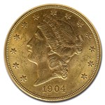1904-S $20 Liberty Gold Double Eagle MS-63 NGC CAC