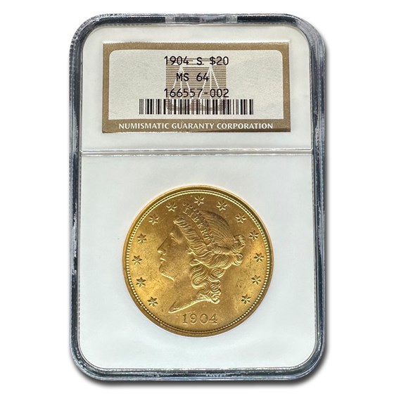 1904-S $20 Liberty Gold Double Eagle MS-64 NGC