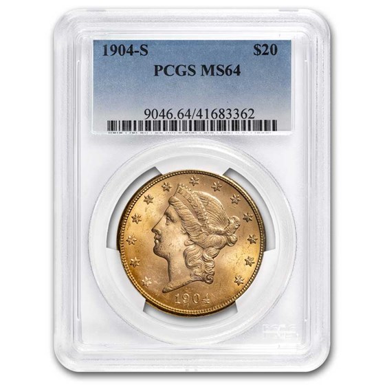 1904-S $20 Liberty Gold Double Eagle MS-64 PCGS 1904-S $20 Liberty Gold Double Eagle MS-64 PCGS