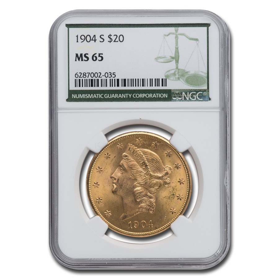 1904-S $20 Liberty Gold Double Eagle MS-65 NGC (Green Label)