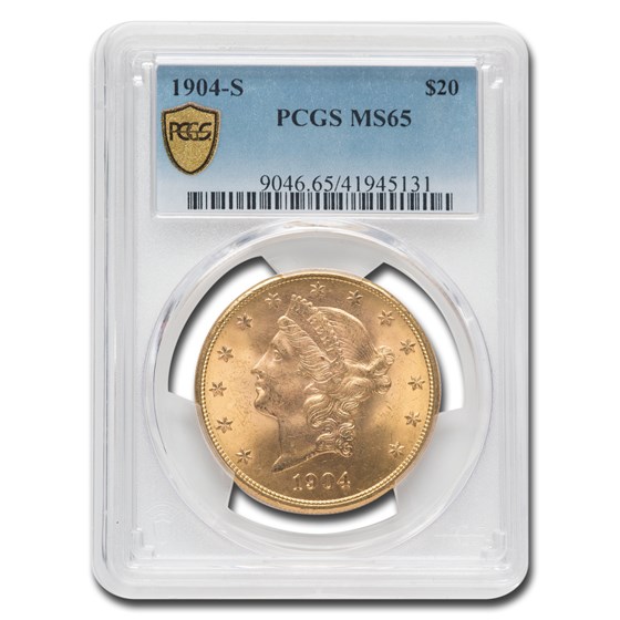 1904-S $20 Liberty Gold Double Eagle MS-65 PCGS 1904-S $20 Liberty Gold Double Eagle MS-65 PCGS