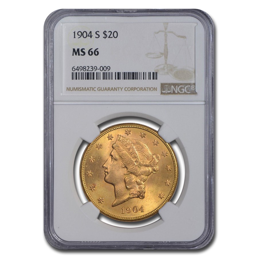 1904-S $20 Liberty Gold Double Eagle MS-66 NGC