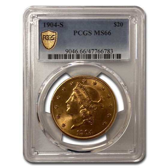 1904-S $20 Liberty Gold Double Eagle MS-66 PCGS