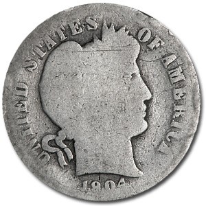 1904-S Barber Dime AG 1904-S Barber Dime AG