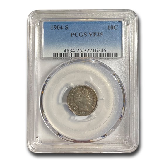 1904-S Barber Dime VF-25 PCGS 1904-S Barber Dime VF-25 PCGS