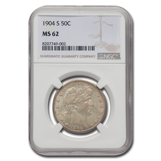 1904-S Barber Half Dollar MS-62 NGC 1904-S Barber Half Dollar MS-62 NGC
