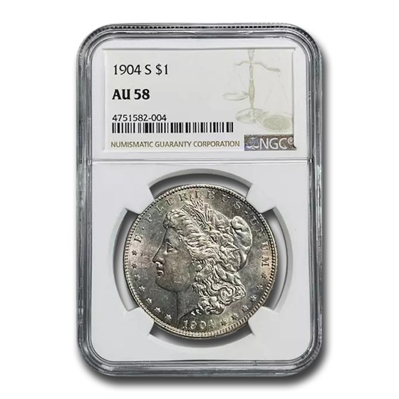 1904-S Morgan Dollar AU-58 NGC 1904-S Morgan Dollar AU-58 NGC