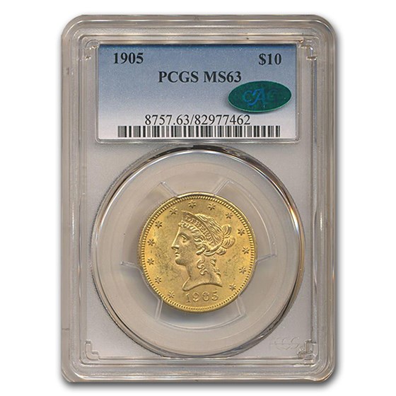 1905 $10 Liberty Gold Eagle MS-63 PCGS CAC 1905 $10 Liberty Gold Eagle MS-63 PCGS CAC