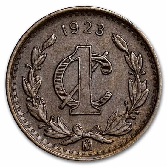 1905-1949 Mexico Bronze 1 Centavo XF/AU 1905-1949 Mexico Bronze 1 Centavo XF/AU