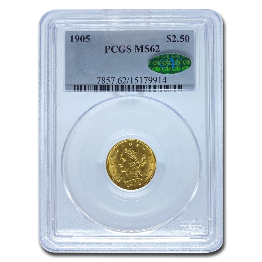 1905 $2.50 Liberty Gold Quarter Eagle MS-62 PCGS CAC