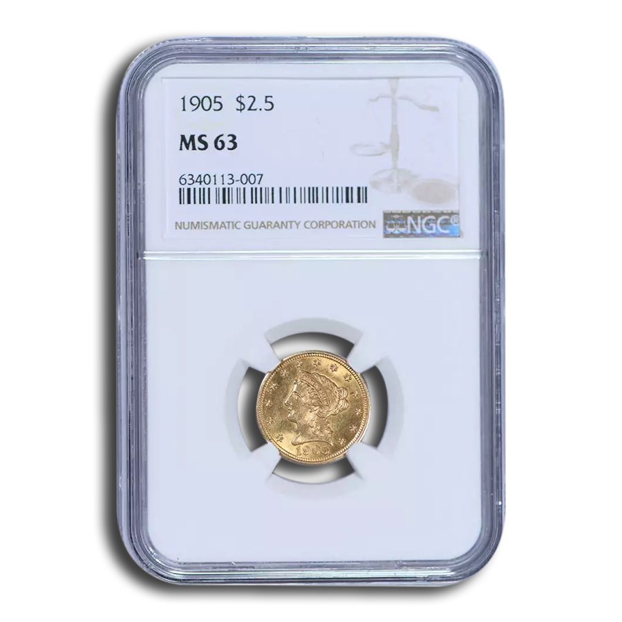 1905 $2.50 Liberty Gold Quarter Eagle MS-63 NGC