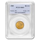 1905 $2.50 Liberty Gold Quarter Eagle MS-63 PCGS